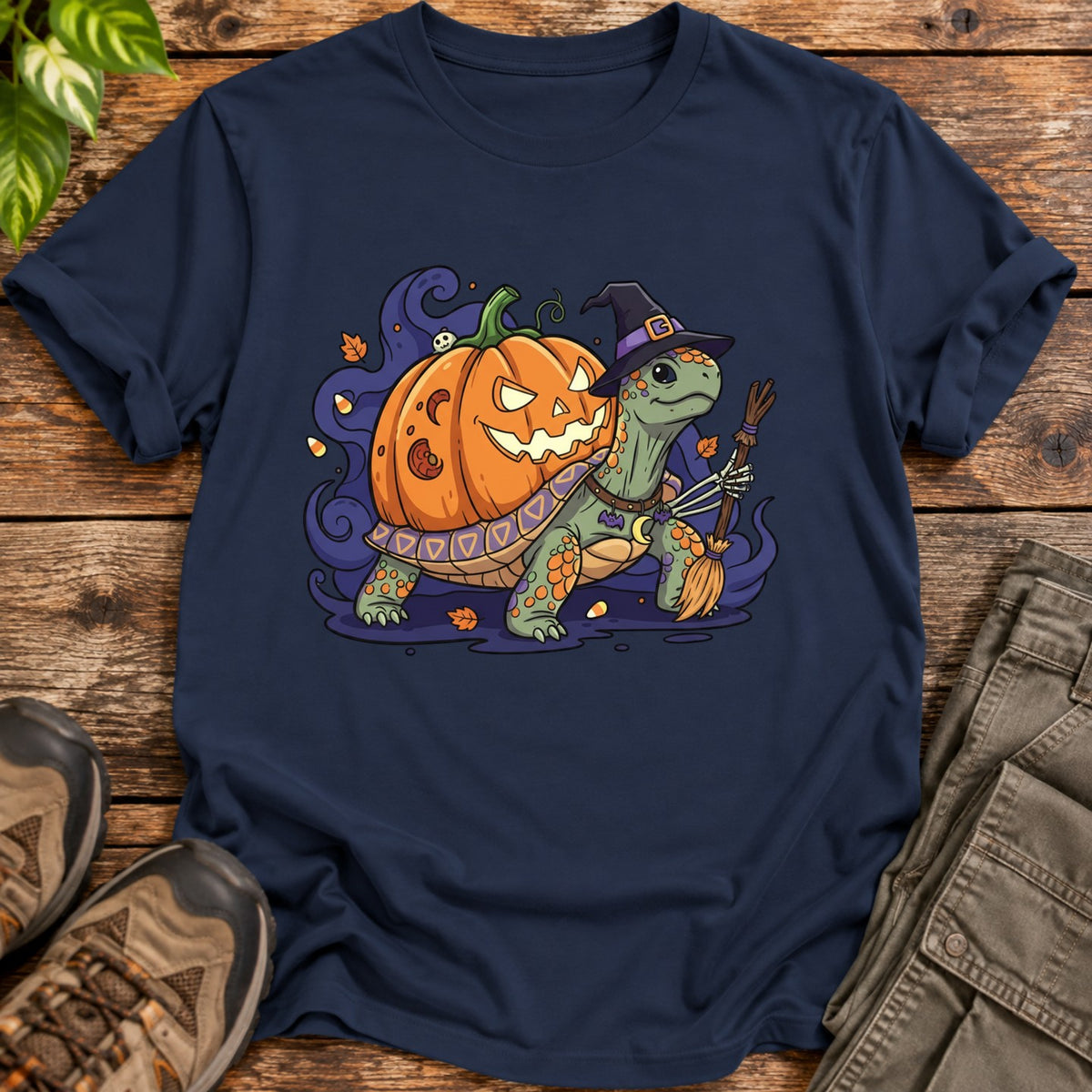 Jack O’ Lantern Halloween Tortoise T-Shirt - Navy