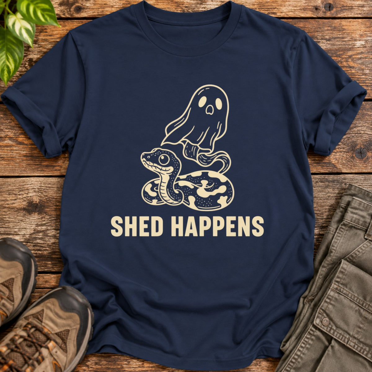Shed Happens Snake T-Shirt - Navy