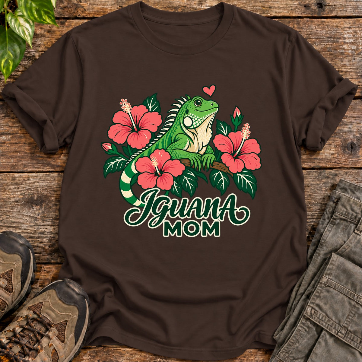 Iguana Mom Shirt - Dark Chocolate