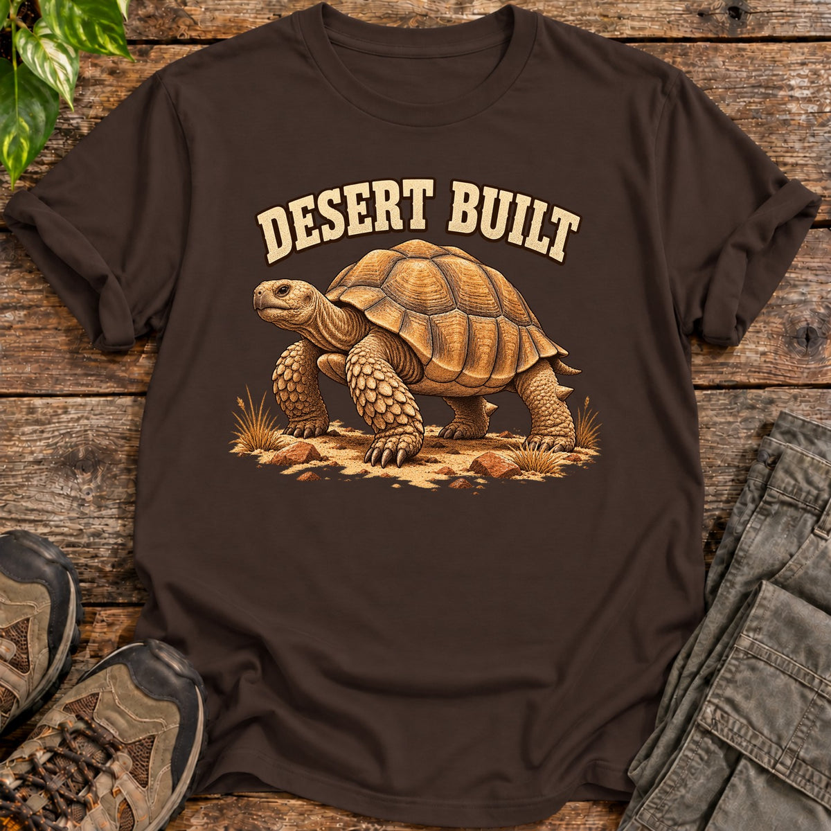 Desert Built Tortoise Graphic T-Shirt - Dark Chocolate