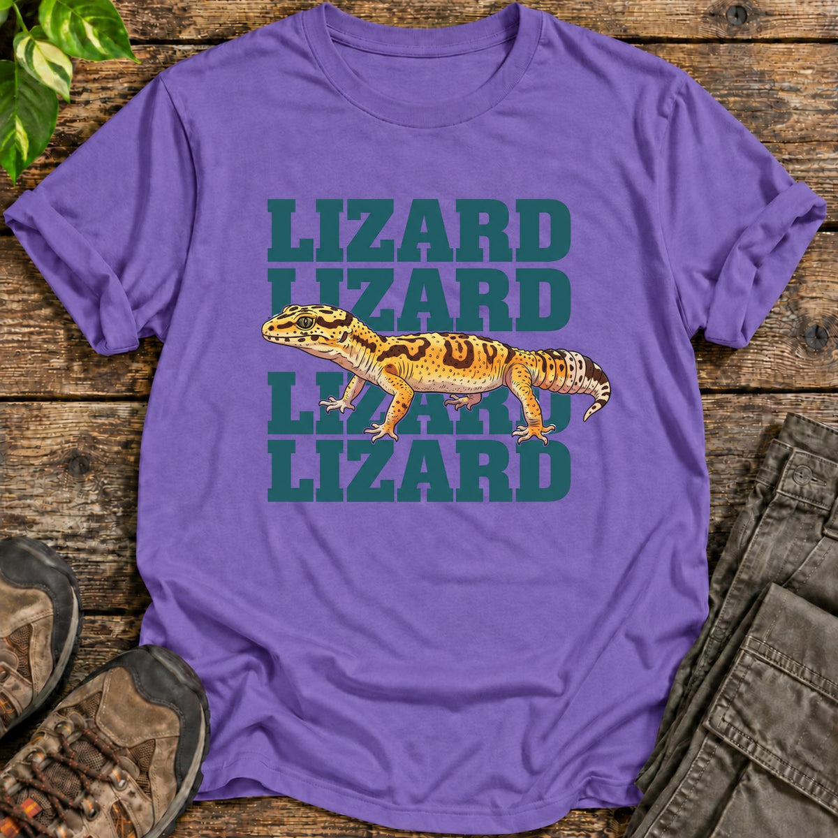Lizard Lizard Lizard T-Shirt - Heather Purple