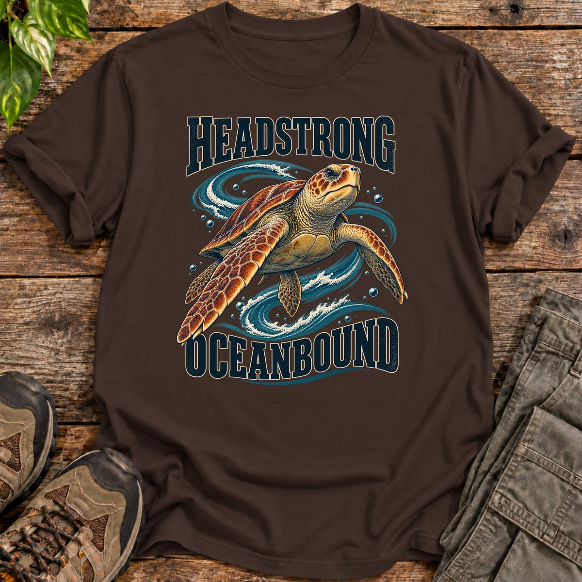 Headstrong Oceanbound Sea Turtle T-Shirt - Dark Chocolate