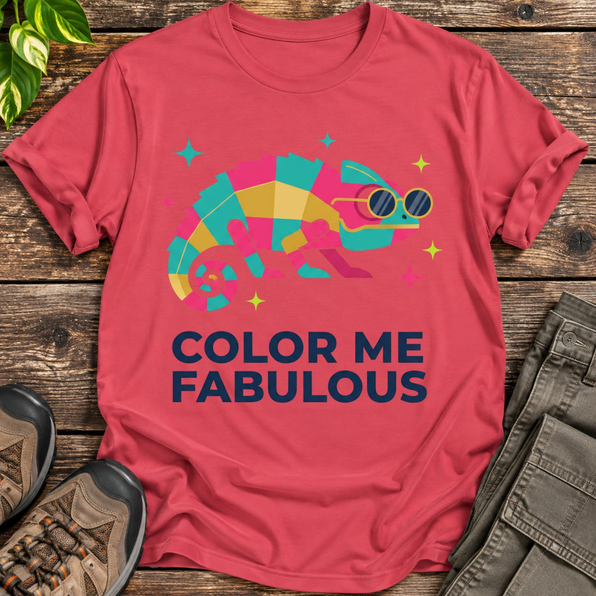 Color Me Fabulous Chameleon T-Shirt - Heather Red