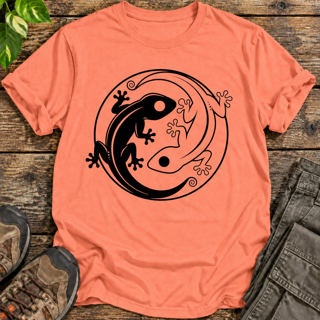 Bearded Dragon Yin Yang T-Shirt - Heather Orange