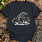 Vintage Komodo Dragon Art T-Shirt - Black