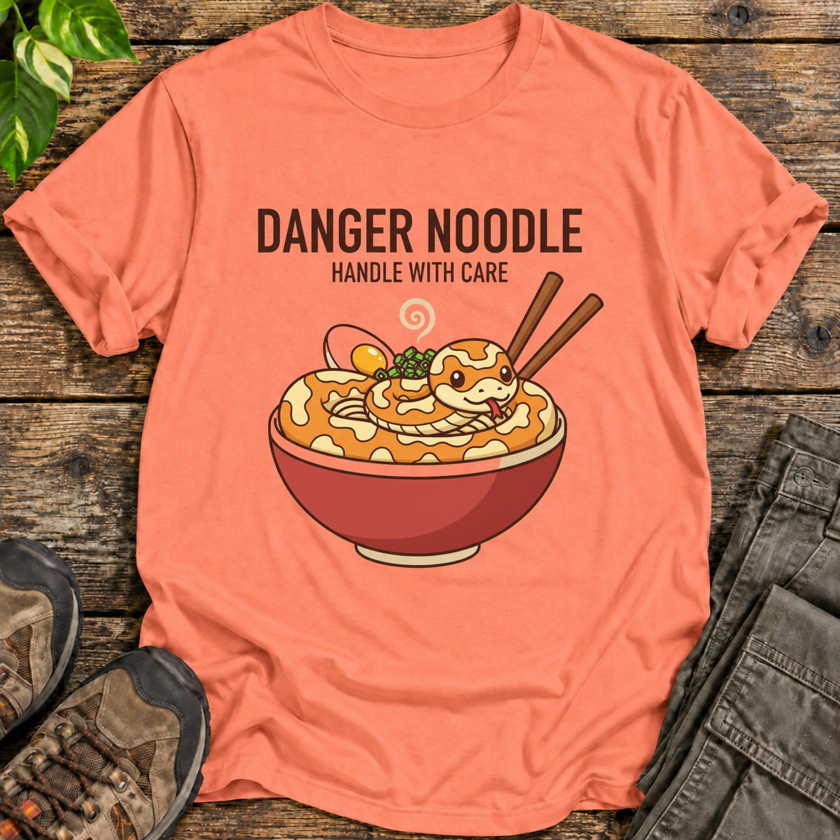 Danger Noodle Boa Constrictor T-Shirt - Heather Orange