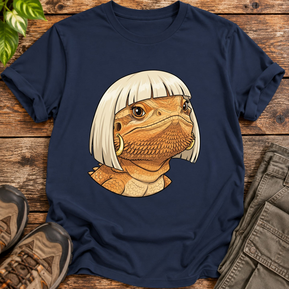 Fancy Bearded Dragon Shirt - Navy
