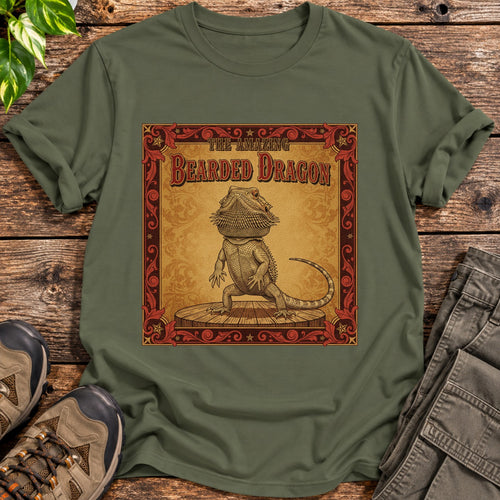 Amazing Bearded Dragon Shirt - Military Green