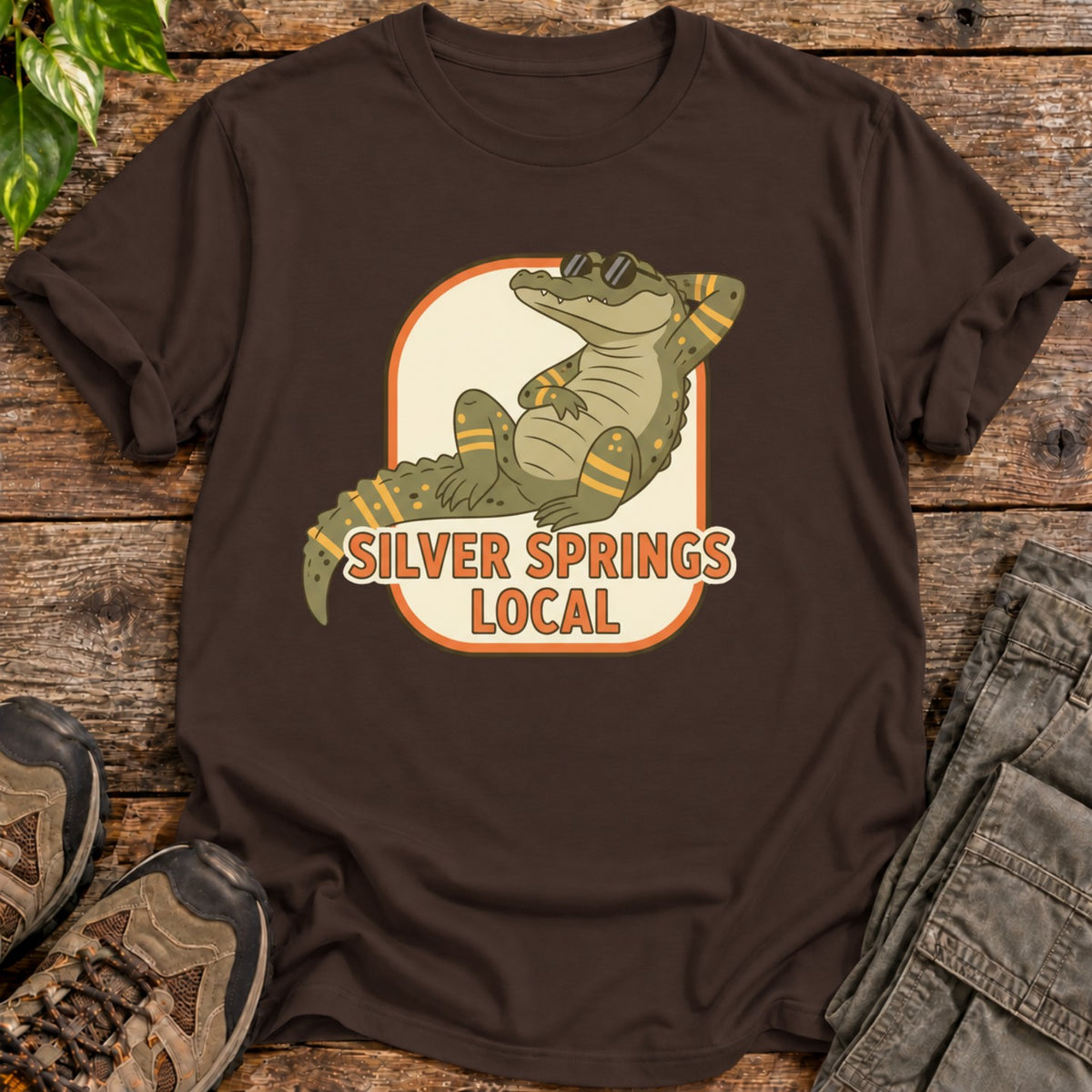 Silver Springs Local Alligator T-Shirt - Dark Chocolate