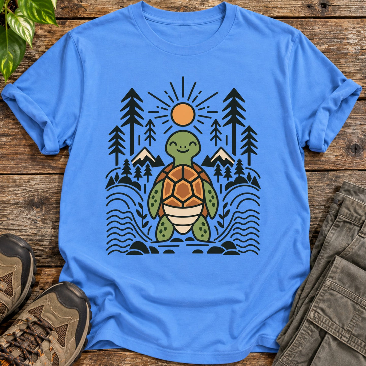 Trailbound Turtle Turtle Graphic T-Shirt - Carolina Blue