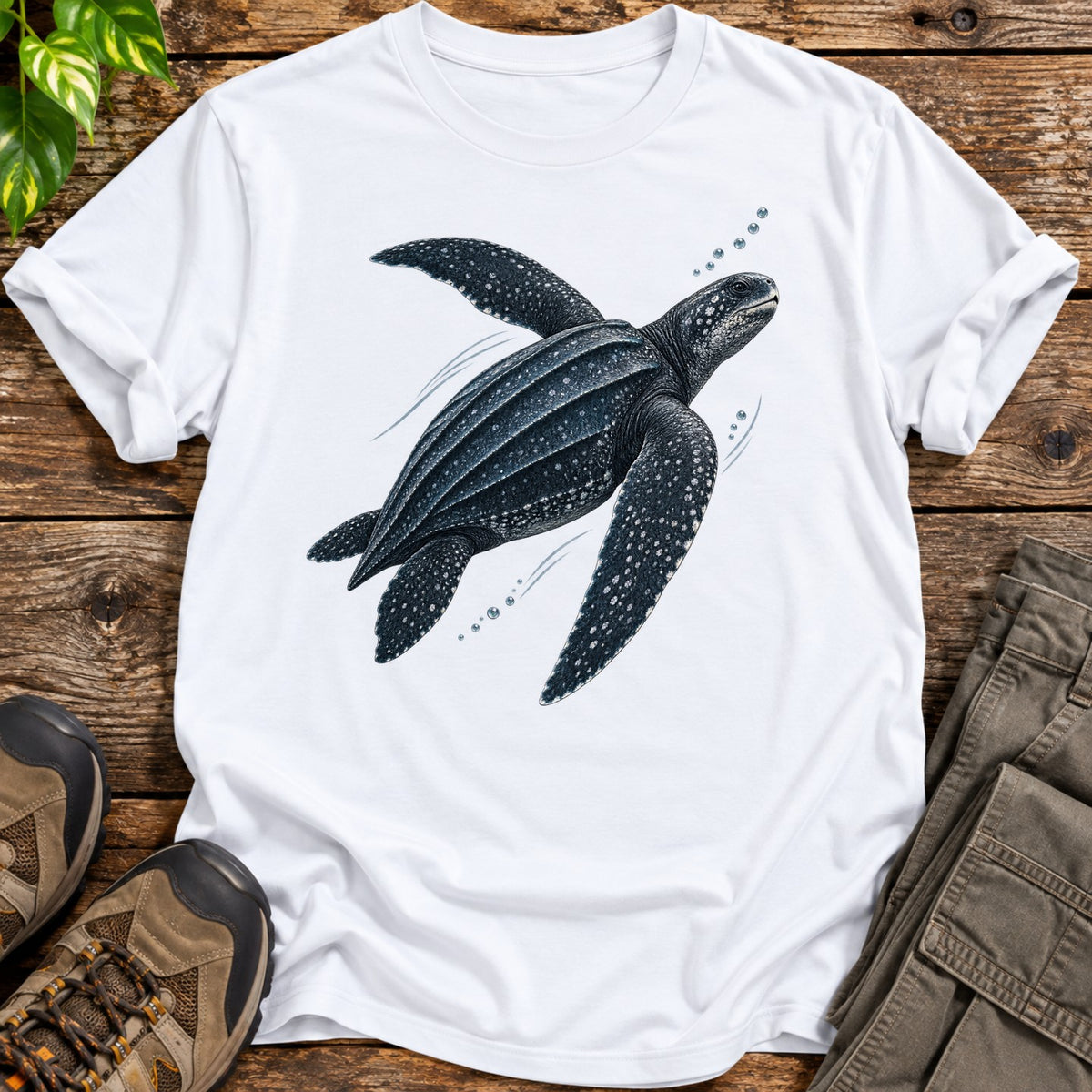 Deep Ocean Leatherback Sea Turtle T-Shirt - White