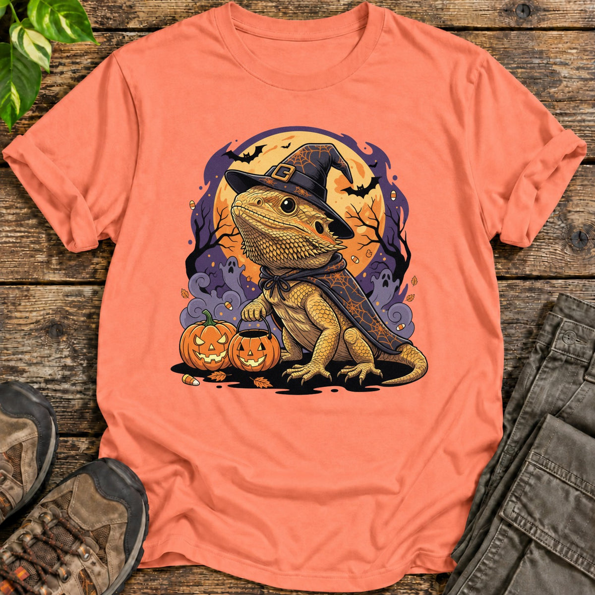 Bearded Dragon Halloween Shirt T-Shirt - Heather Orange