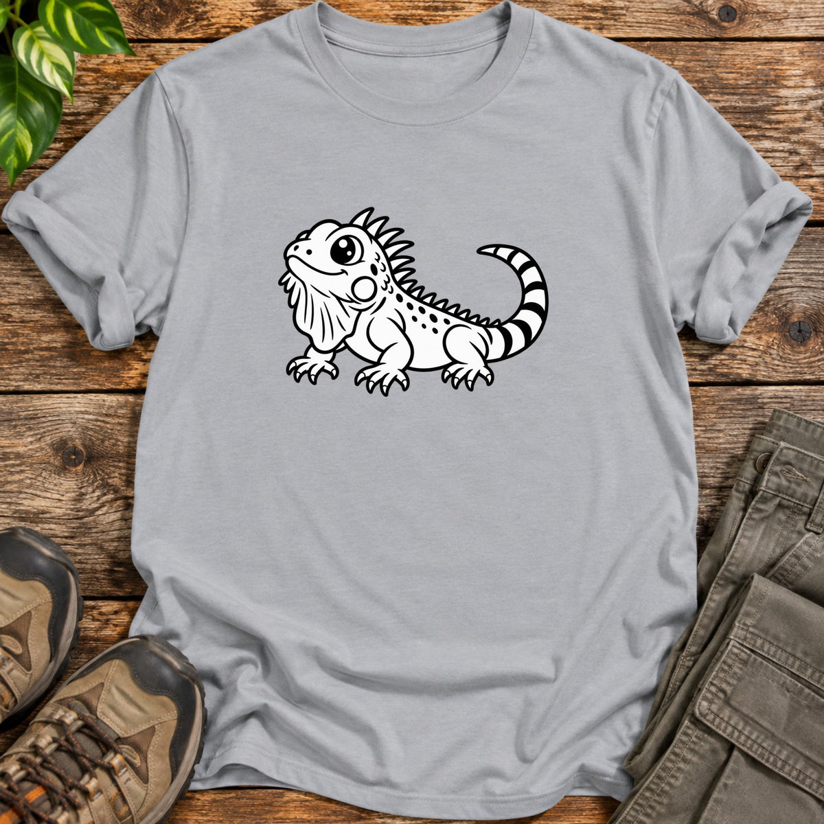 Cute Iguana T-Shirt - Sport Grey