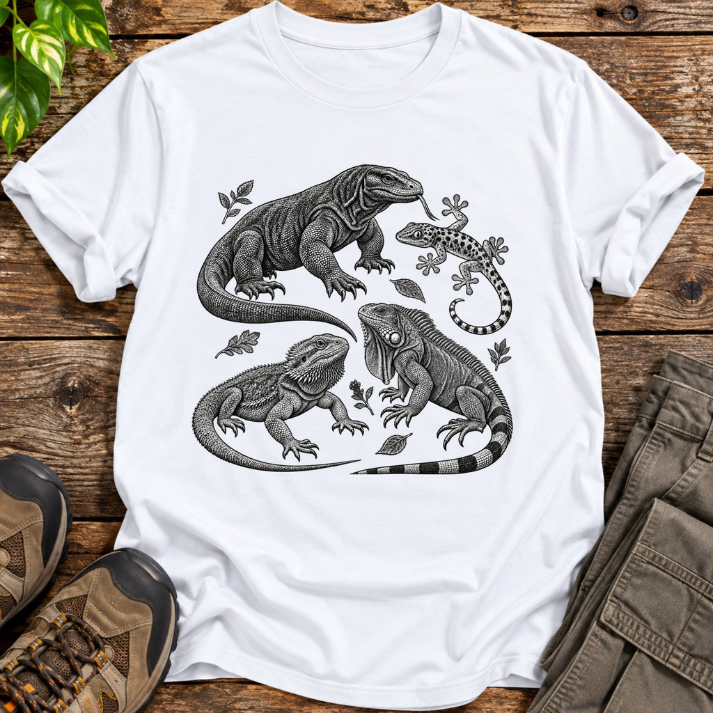 Engraved Reptile Collection T-Shirt - White