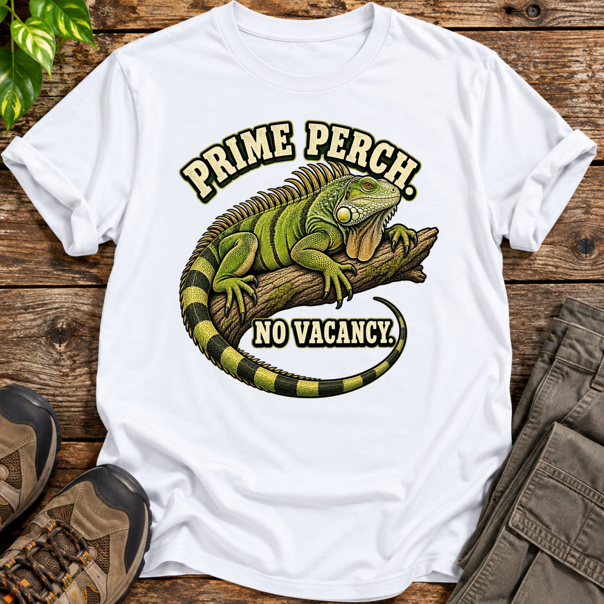 Prime Perch Iguana T-Shirt - White
