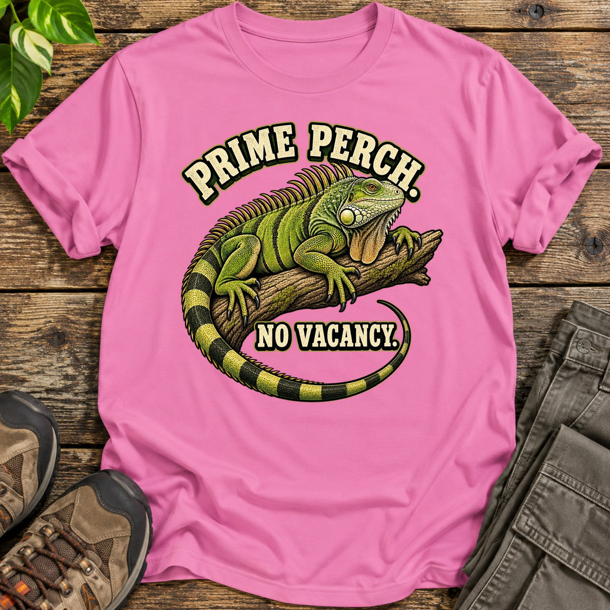 Prime Perch Iguana T-Shirt - Pink