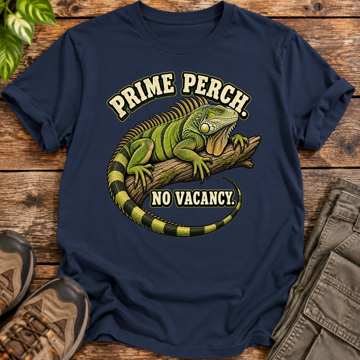 Prime Perch Iguana T-Shirt - Navy Blue