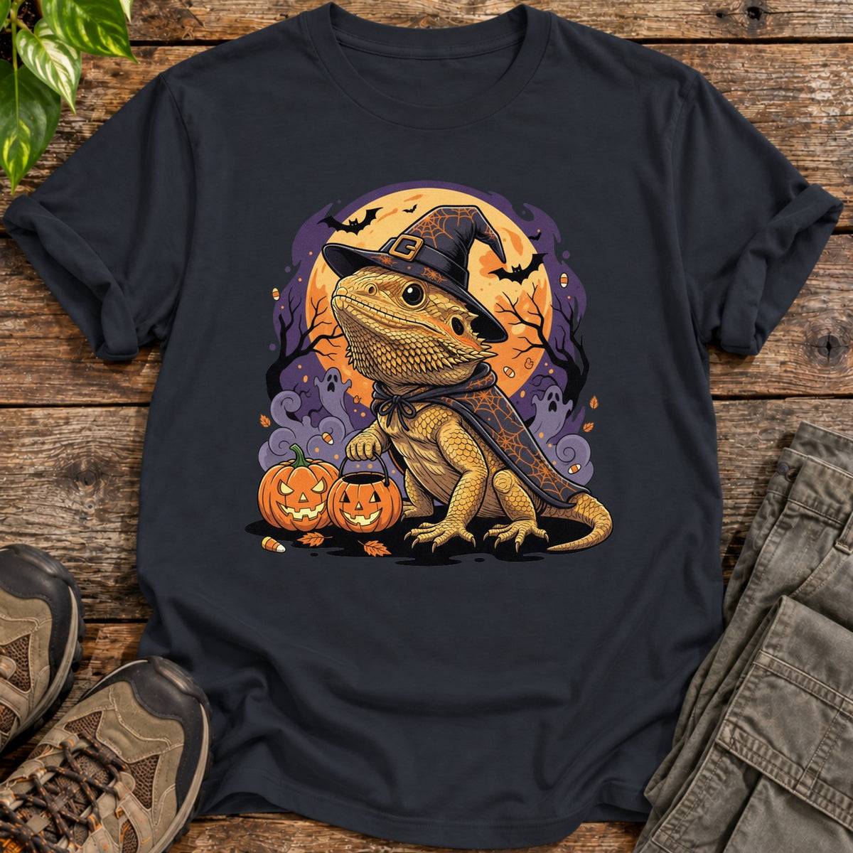 Bearded Dragon Halloween Shirt T-Shirt - Black