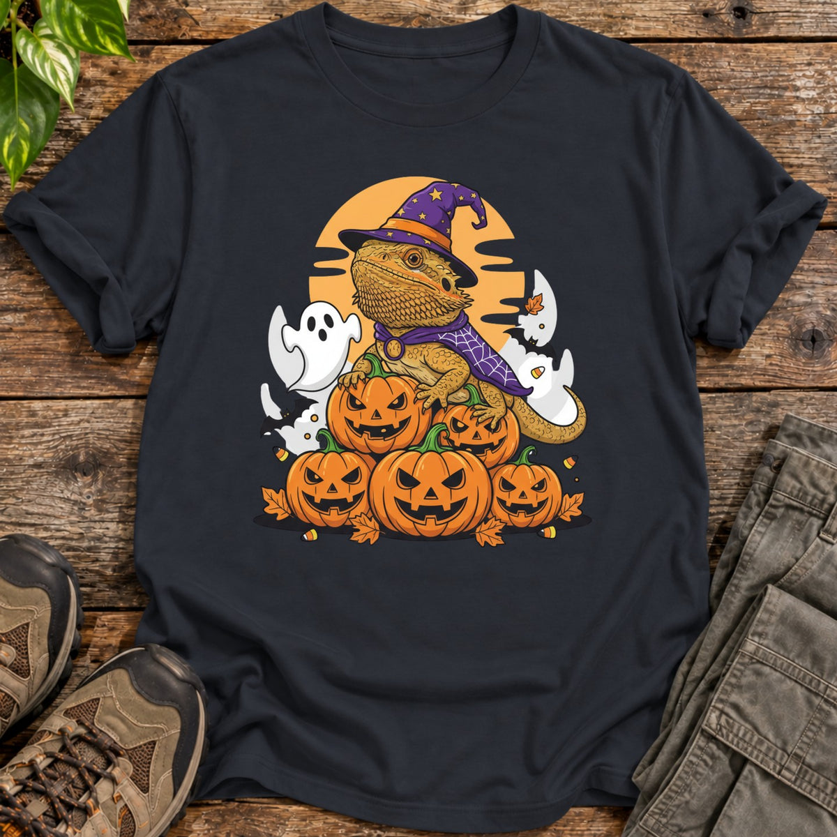 Jack O' Lantern Beardie Shirt T-Shirt - Black