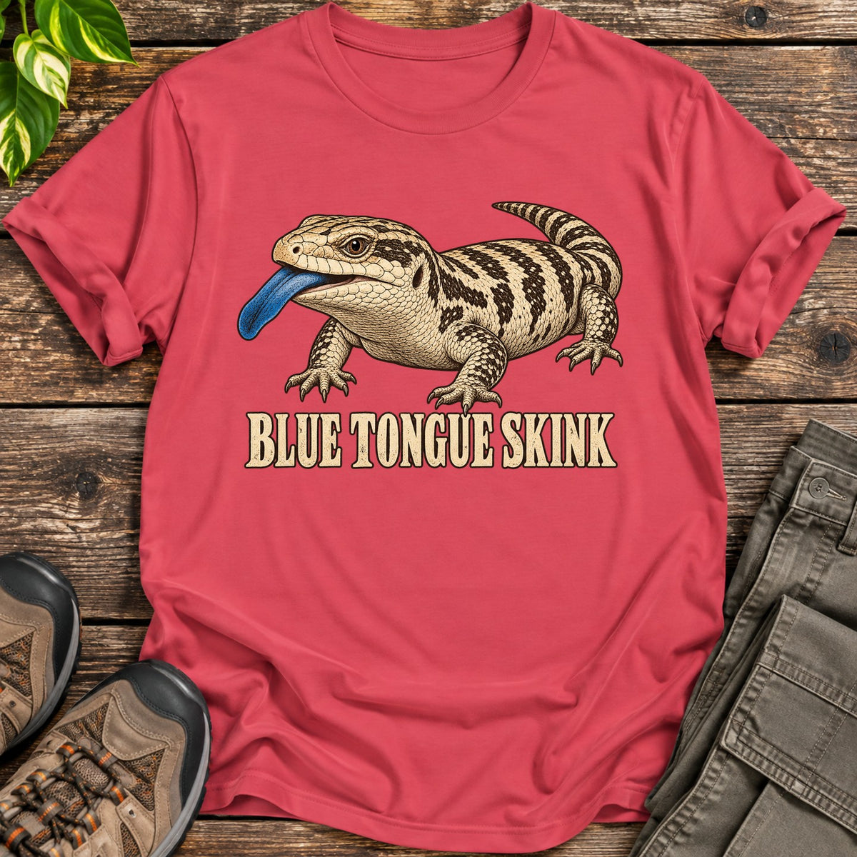 Vintage Blue Tongued Skink - Heather Red