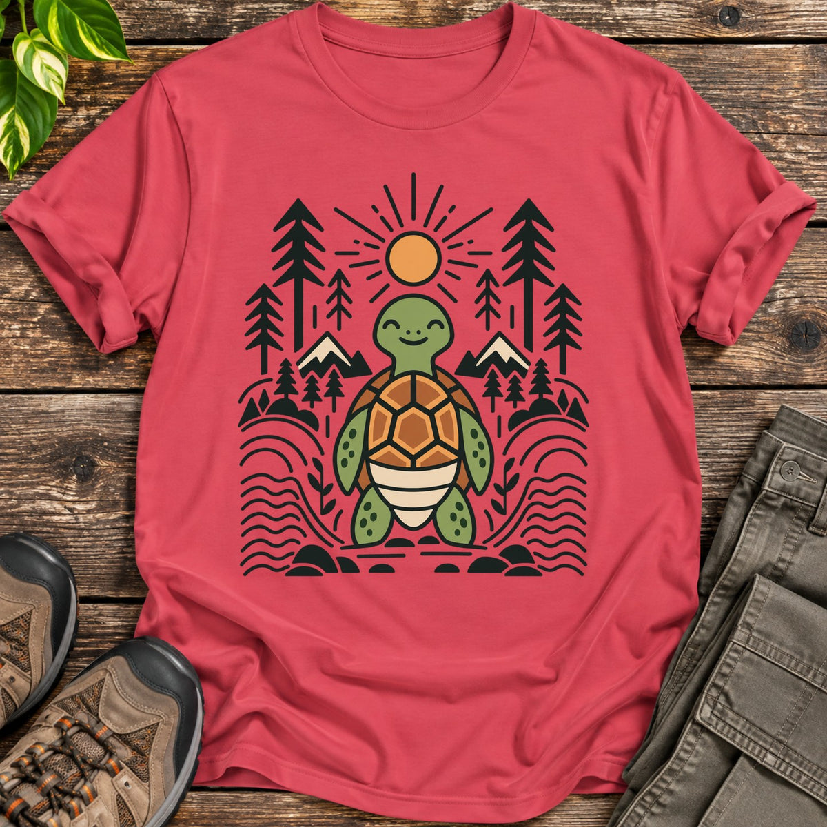 Trailbound Turtle Turtle Graphic T-Shirt - Heather Red