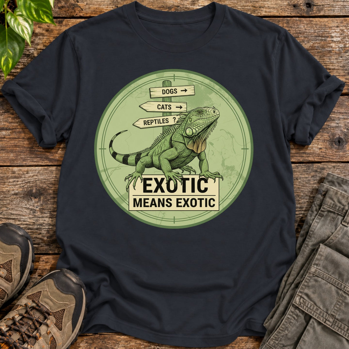 Exotic Means Exotic Iguana T-Shirt - Black
