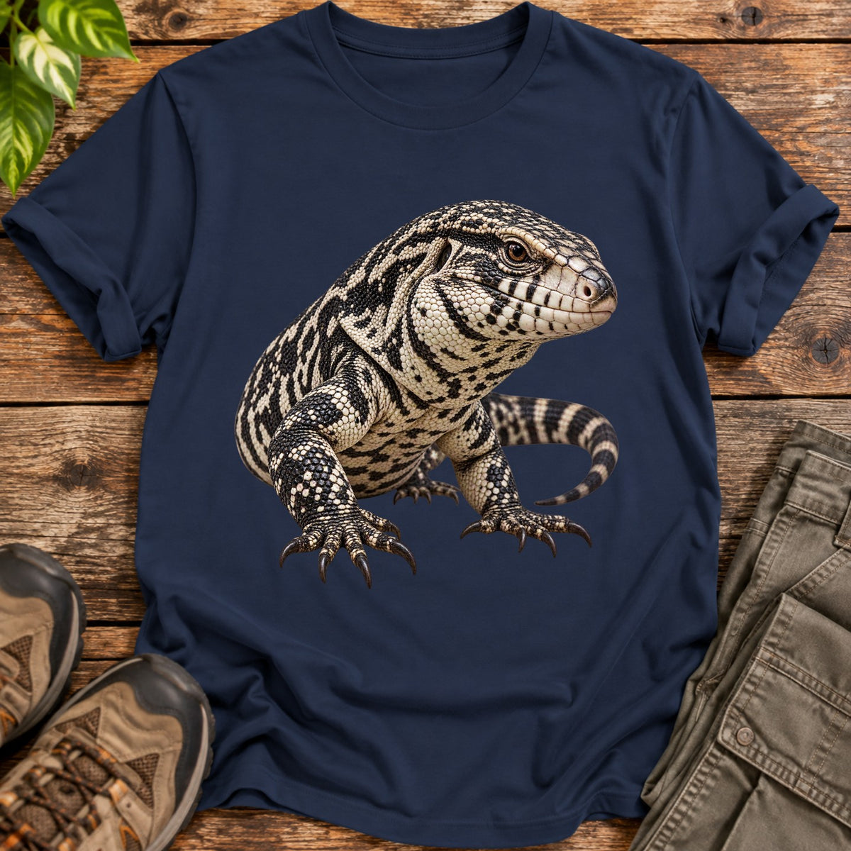 Argentine Tegu Portrait Shirt - Navy