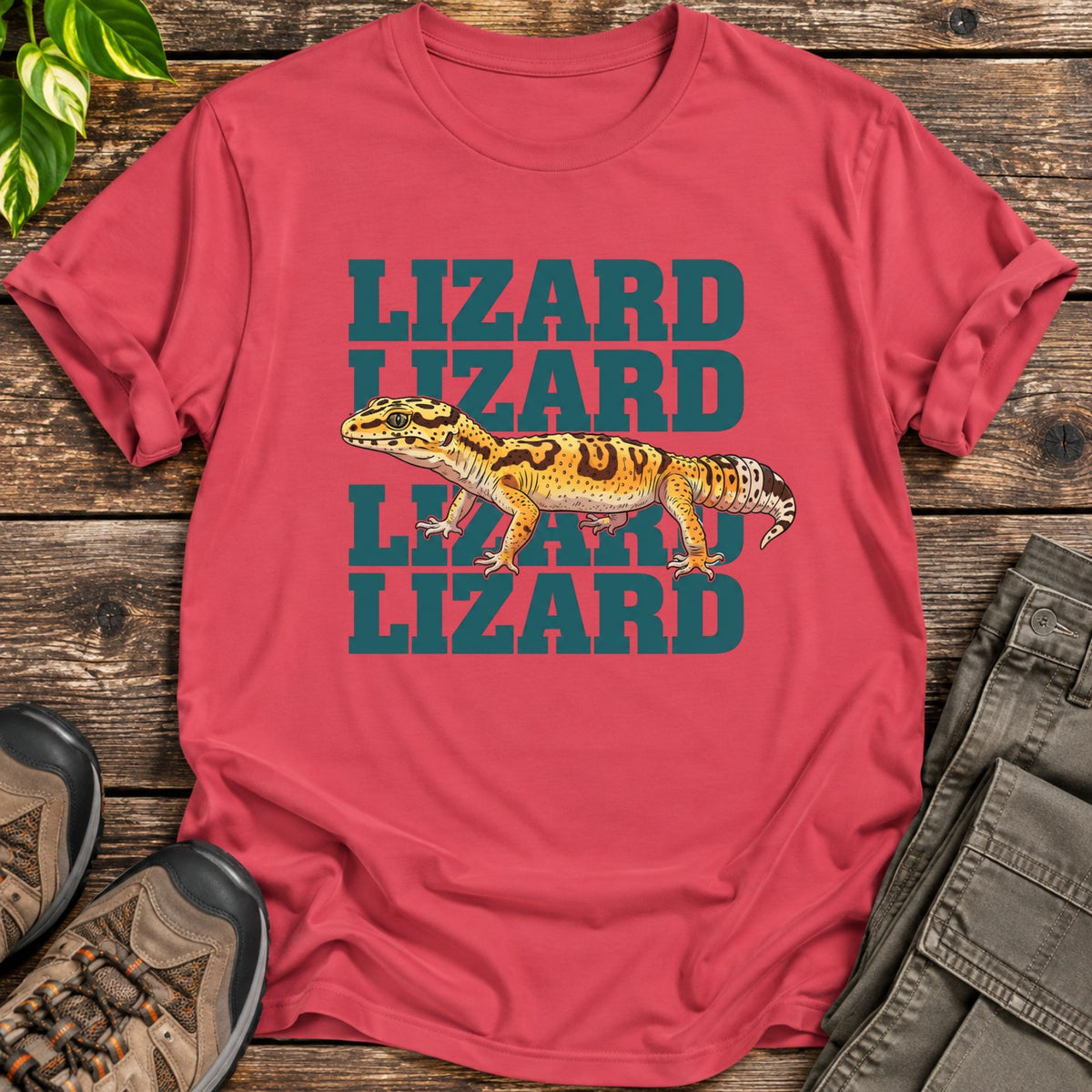 Lizard Lizard Lizard T-Shirt - Heather Red