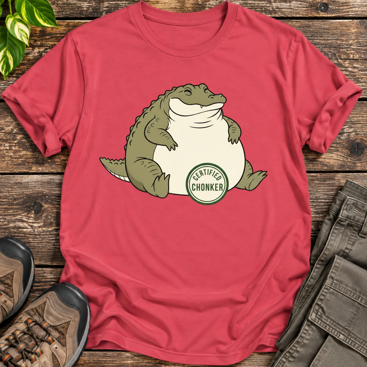 Certified Chonker Alligator T-Shirt - Heather Red