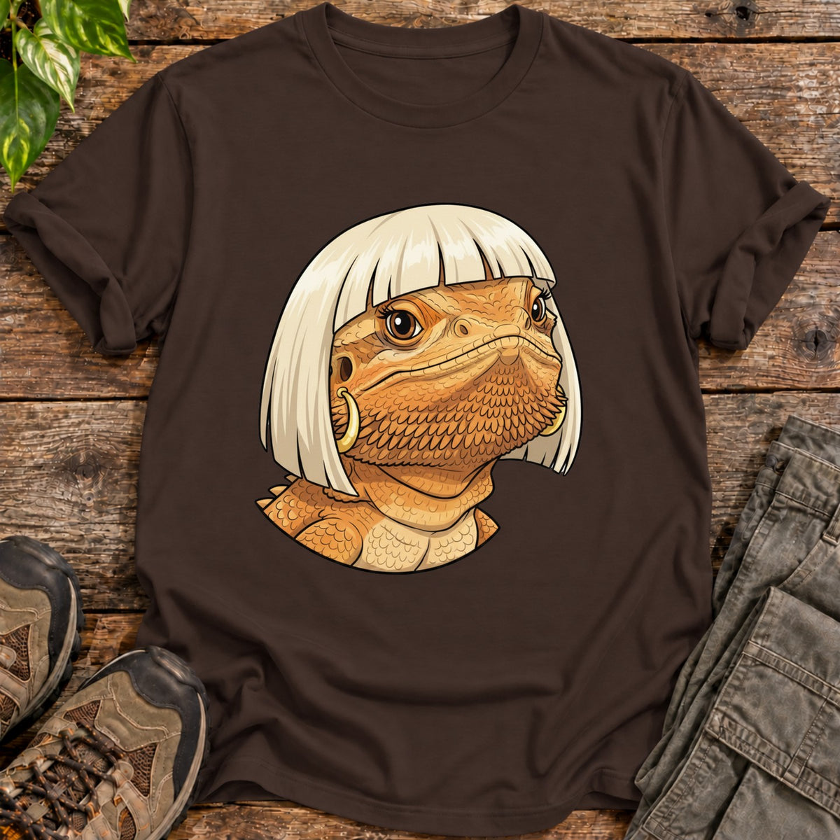 Fancy Bearded Dragon Shirt - Dark Chocolate