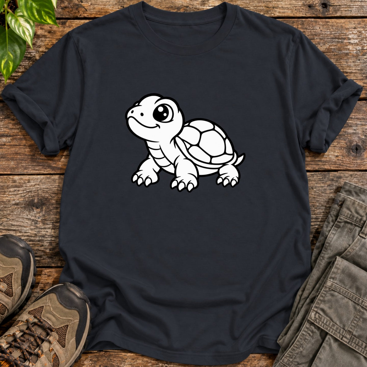 Cute Turtle T-Shirt - Black