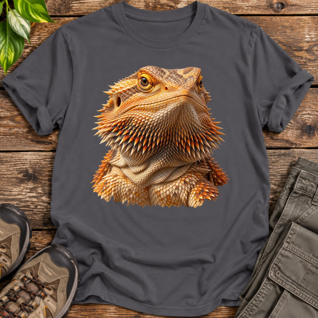 Bearded Dragon Portrait T-Shirt - Charcoal
