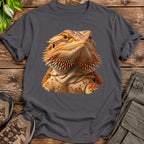 Bearded Dragon Portrait T-Shirt - Charcoal