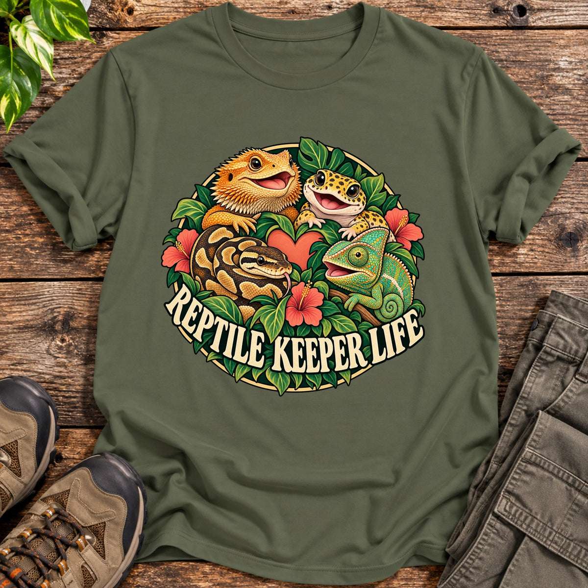 Reptile Keeper Life Shirt - Military Green