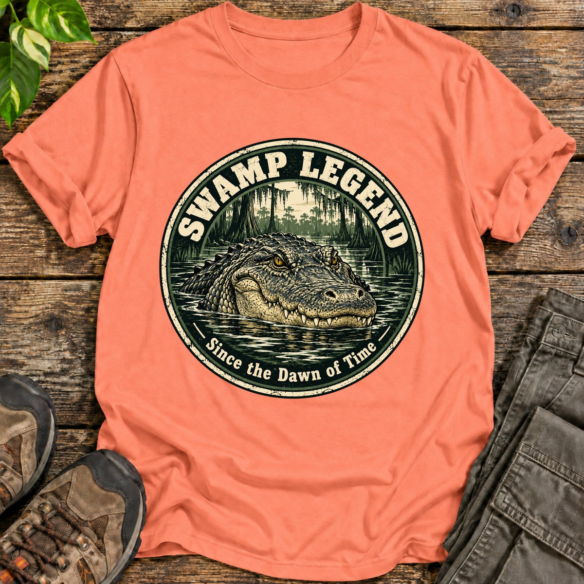 Swamp Legend Alligator Shirt - Heather Orange