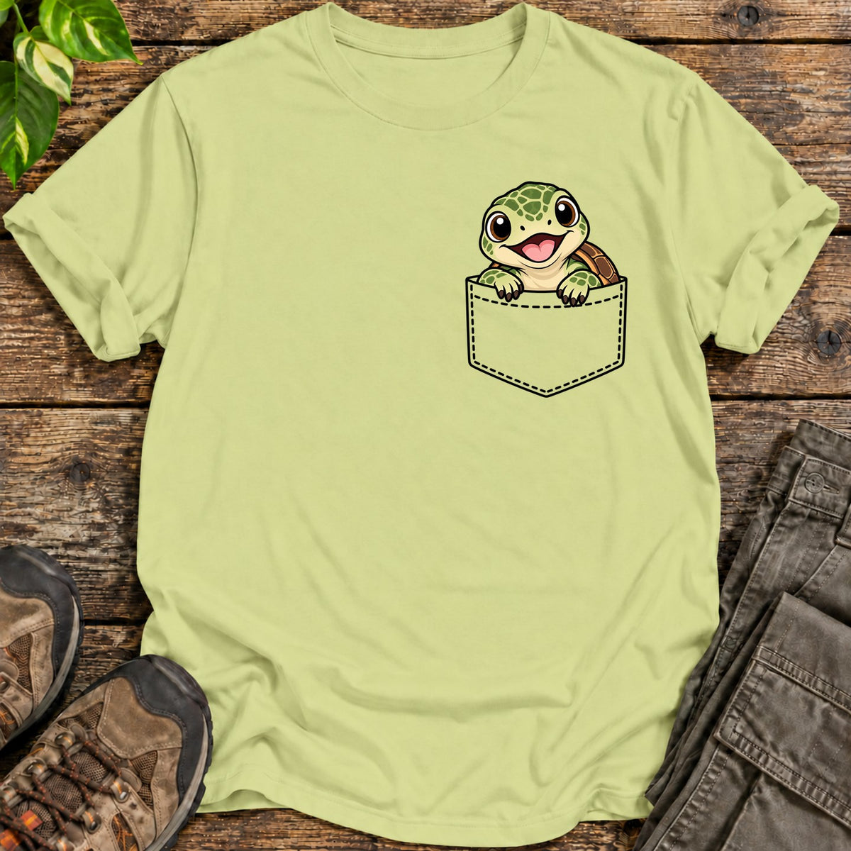 Baby Turtle Pocket T-Shirt - Pistachio