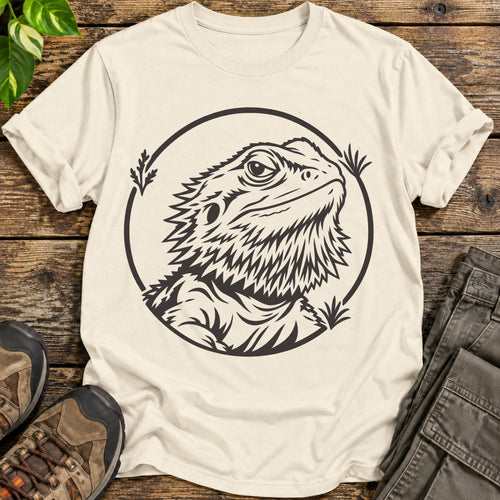 Bearded Dragon Desert Spirit Art T-Shirt - Natural