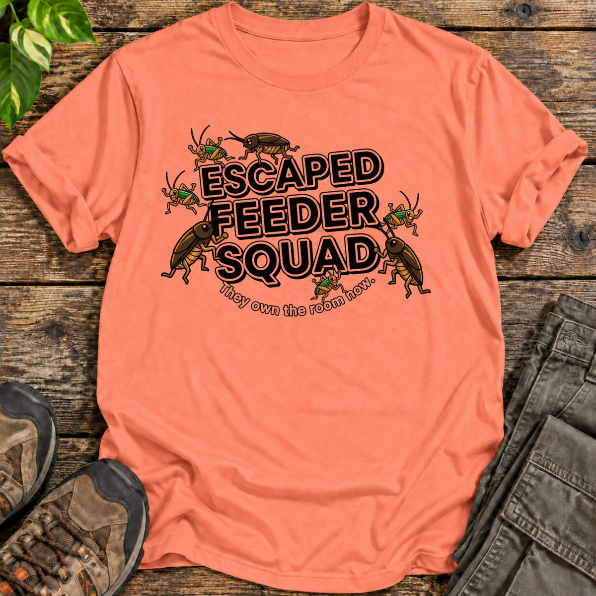 Escaped Feeder Cricket Squad T-Shirt - Heather Orange
