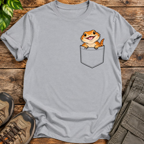 Bearded Dragon Pocket T-Shirt - Sport Grey