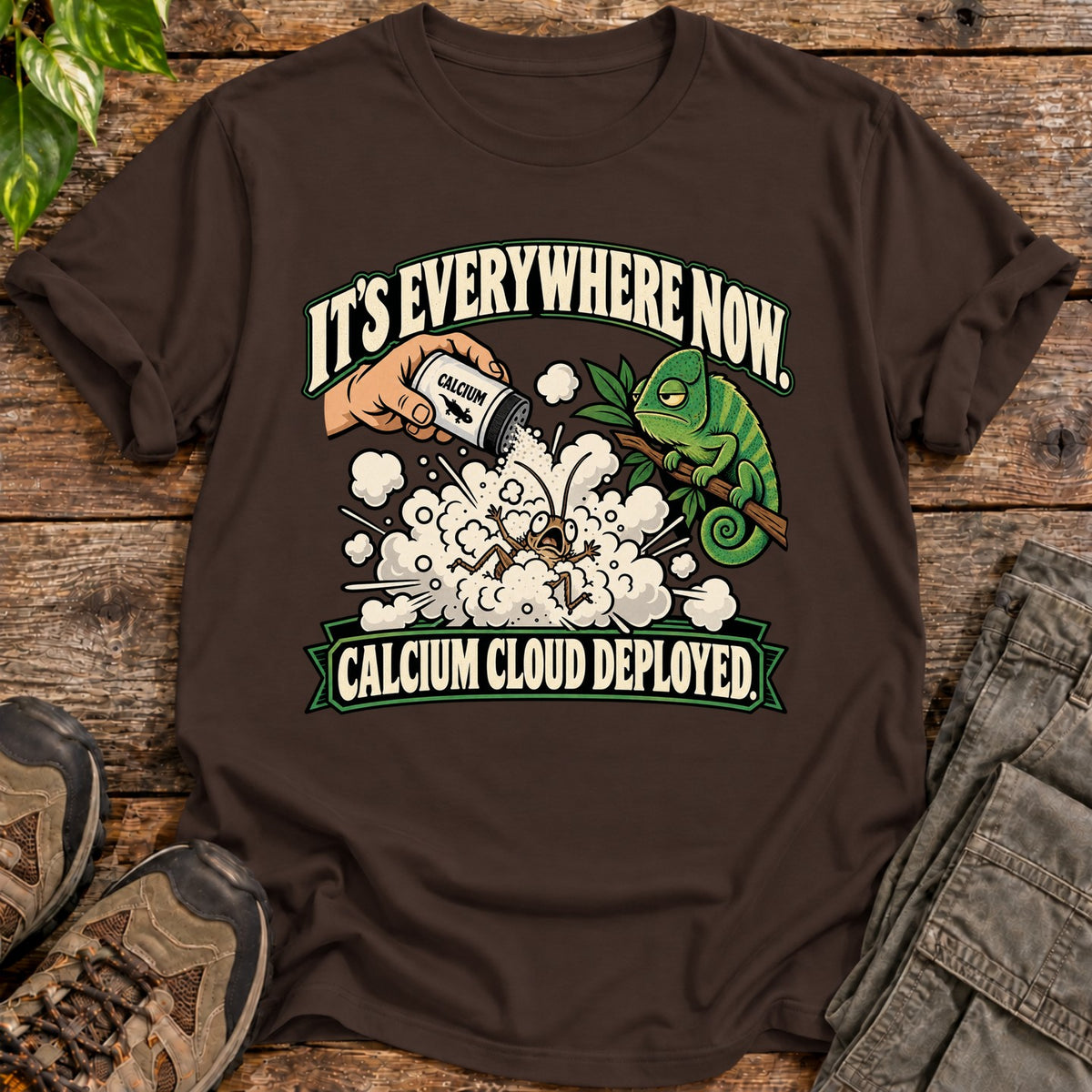 Calcium Cloud Deployed T-Shirt - Dark Chocolate