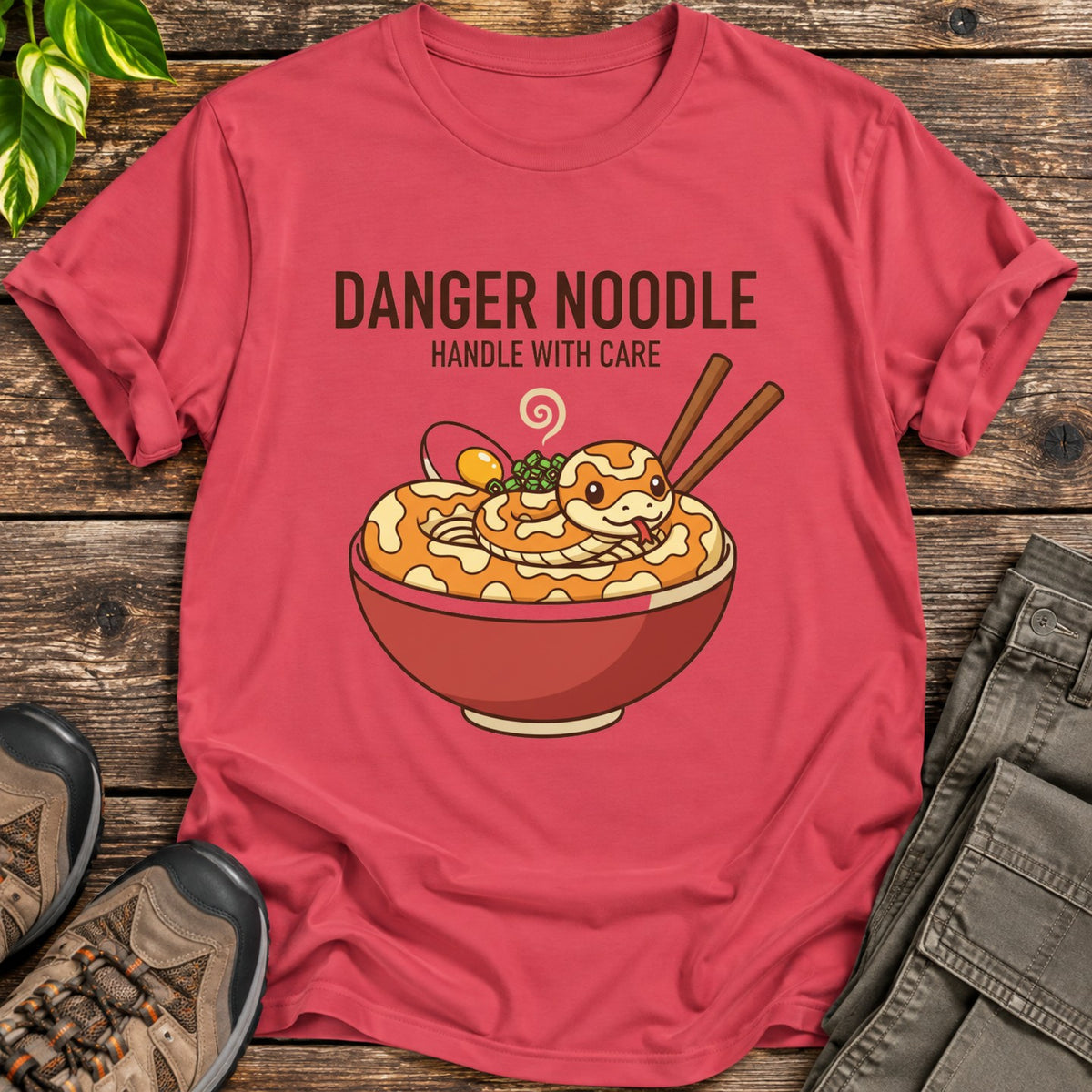 Danger Noodle Boa Constrictor T-Shirt - Heather Red