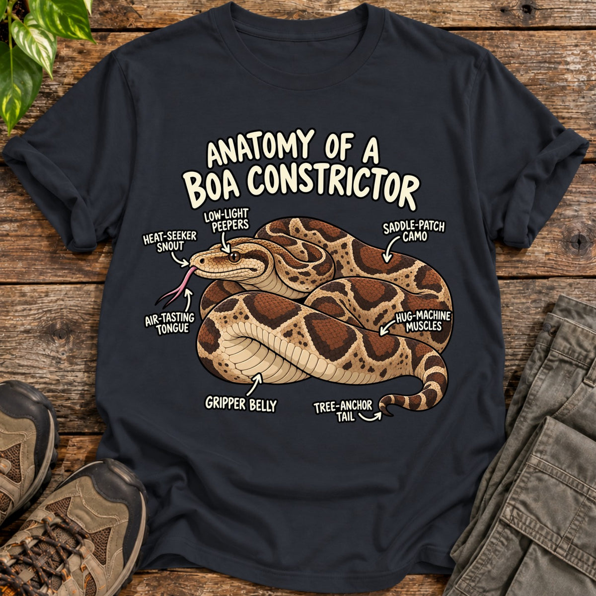 Anatomy of a Boa Constrictor T-Shirt - Black