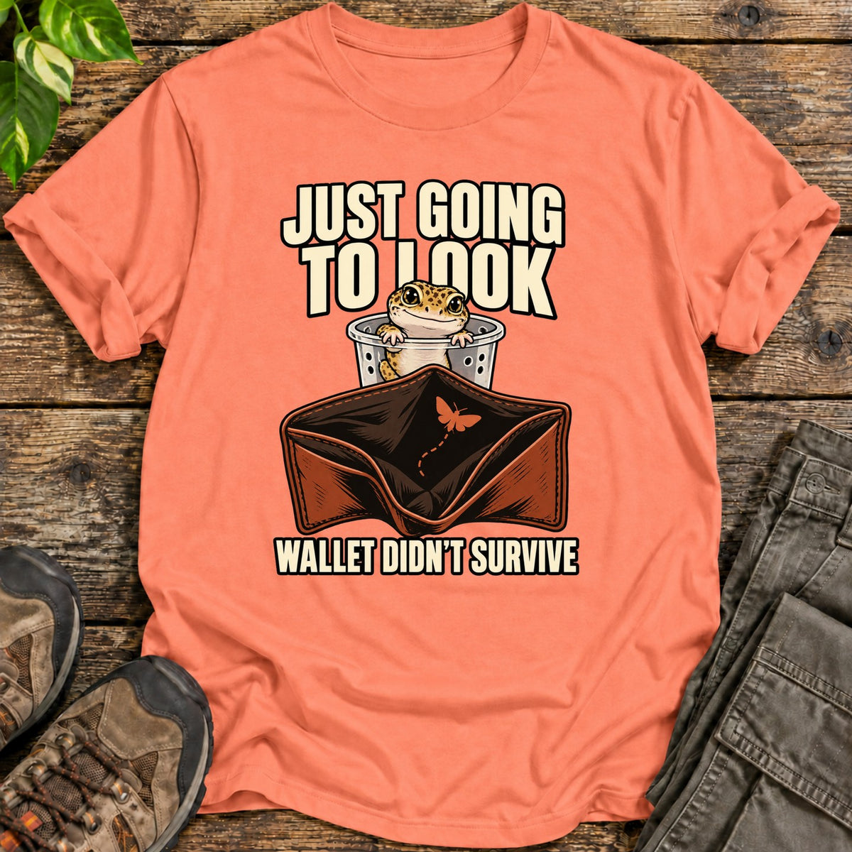 Just Looking Leopard Gecko T-Shirt - Heather Orange