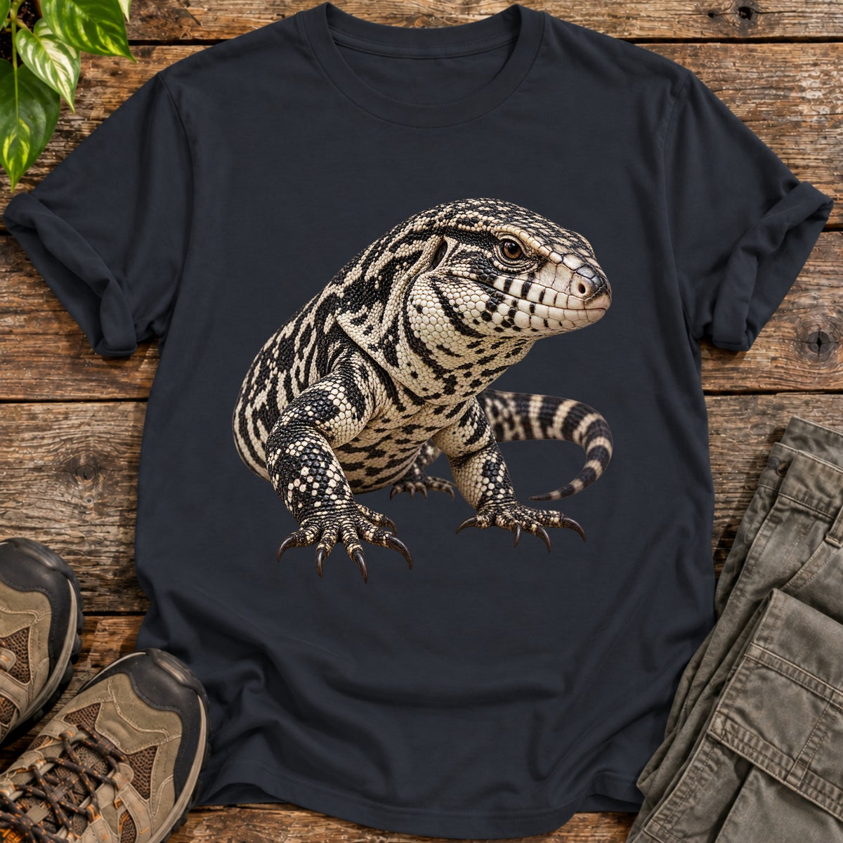 Argentine Tegu Portrait Shirt - Black