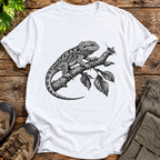 Vintage Bearded Dragon Art T-Shirt - White