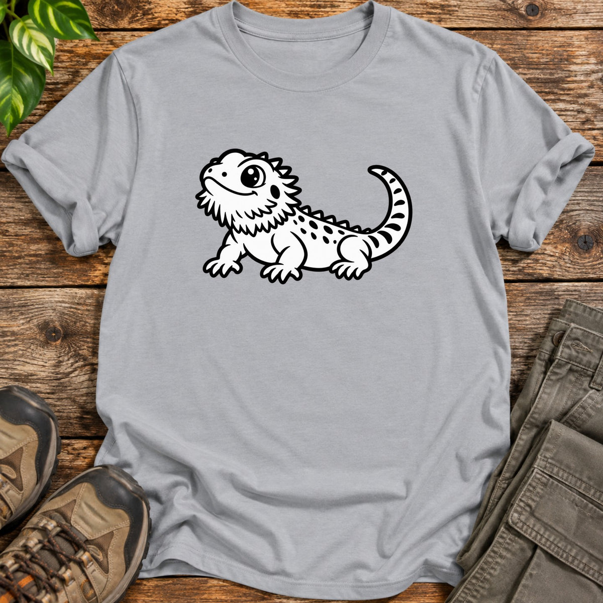 Cute Bearded Dragon T-Shirt - Sport Grey