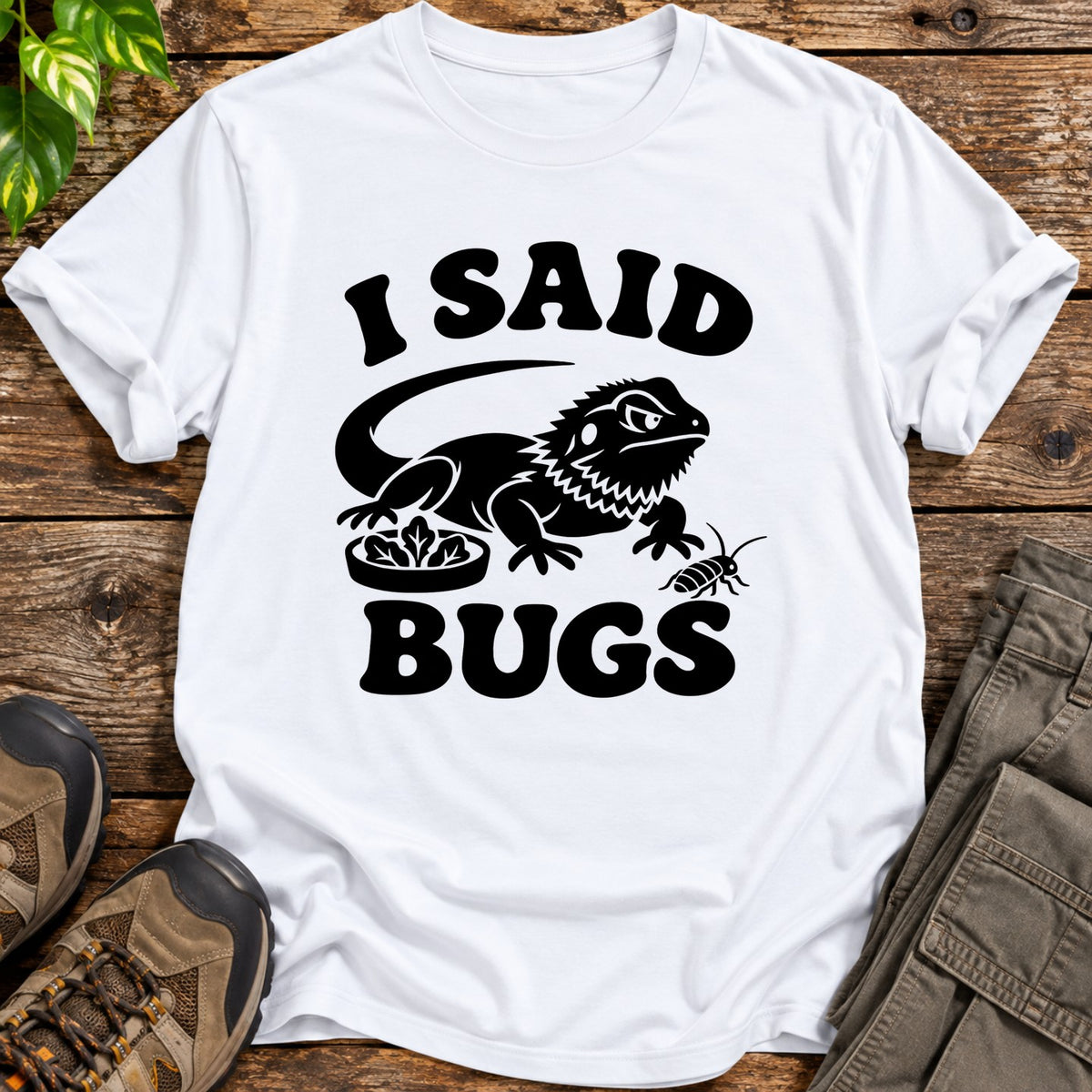 Bug Seeker Bearded Dragon T-Shirt - White