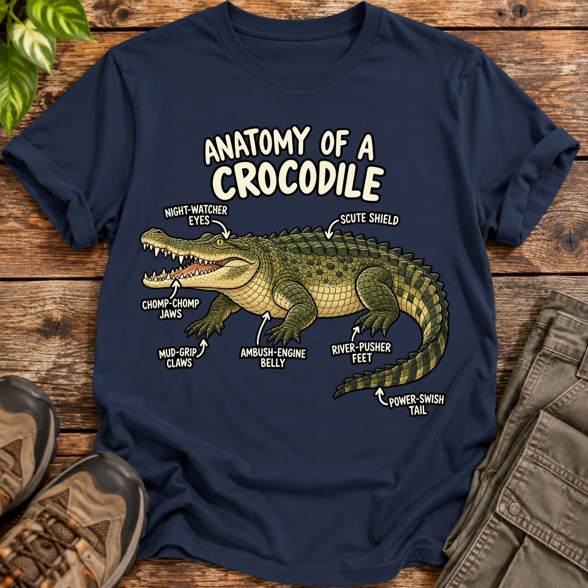 Anatomy of a Crocodile T-Shirt - Navy