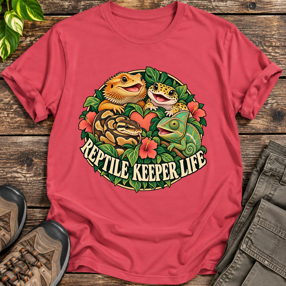 Reptile Keeper Life Shirt - Heather Red