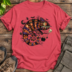 Halloween Chameleon Patchwork T-Shirt - Heather Red
